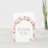 ボホパンパスグラスガールベビーシャワー サンキューカード (正面)