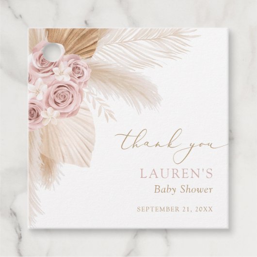 ボホパンパスグラスガールベビーシャワー フェイバータグ (正面)