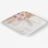 ボホパンパスグラスガールベビーシャワー ペーパープレート (傾斜あり)