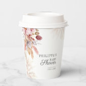 ボホパンパスグラスガールベビーシャワー 紙コップ (裏面)