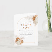 ボホパンパスグラスクリームアーチガールベイビーシャワー サンキューカード (正面)