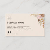 ボホパンパスグラスシックハートカスタムロゴビジネス ロイヤリティカード (裏面)