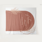 ボホパンパスグラステラコッタアーチブライダルシャワー タペストリー (正面(横))