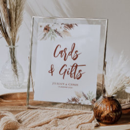 ボホパンパスグラステラコッタカードとギフトサイン ポスター