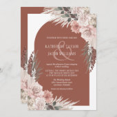 ボホパンパスグラステラコッタフローラ結婚ズインビタ 招待状 (正面/裏面)