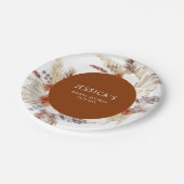 ボホパンパスグラステラコッタブライダルシャワー ペーパープレート (アングル)