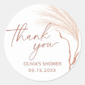 ボホパンパスグラステラコッタブライダルシャワー ラウンドシール (正面)