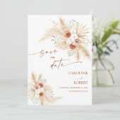 ボホパンパスグラステラコッタ日付を保存 招待状 (スタンド正面)