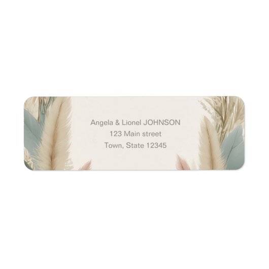 ボホパンパスグラステラコッタ結婚ズ ラベル (正面)