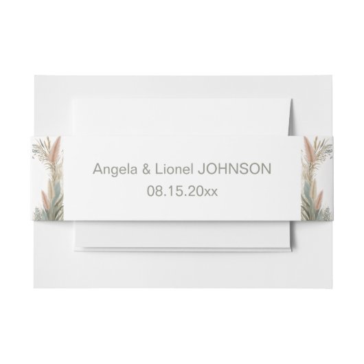 ボホパンパスグラステラコッタ結婚ズ 招待状ベリーバンド (正面例)