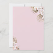 ボホパンパスグラスドライドフローラ赤面結婚バラ 招待状 (裏面)