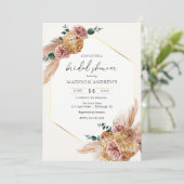 ボホパンパスグラスドライブーケブライダルシャワー 招待状 (スタンド正面)