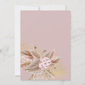 ボホパンパスグラスニュートラルフラワーベビーガールシャワー 招待状 (裏面)