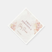 ボホパンパスグラスニュートラルベビーシャワーボヘミアン スタンダードカクテルナプキン (角)