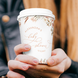 ボホパンパスグラスニュートラルベビーシャワー紙カップ 紙コップ