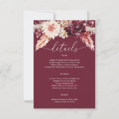 ボホパンパスグラスバチェロレッテ日程 招待状 (裏面)