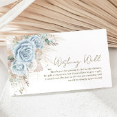 ボホパンパスグラスパステルブルーフローラウィッシングウェル エンクロージャーカード