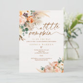 ボホパンパスグラスパンプキンベビーシャワーテラコッタ 招待状 (スタンド正面)