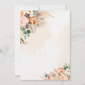 ボホパンパスグラスパンプキンベビーシャワーテラコッタ 招待状 (裏面)