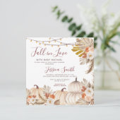 ボホパンパスグラスパンプキン秋インラブベビーシャワー 招待状 (スタンド正面)