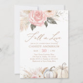 ボホパンパスグラスパンプキン秋ブライダルシャワー 招待状 (正面)
