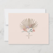 ボホパンパスグラスパーム結婚リーフの詳細 招待状 (裏面)