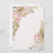 ボホパンパスグラスピンクテディベア赤ちゃんシャワー 招待状 (裏面)