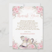 ボホパンパスグラスピンクフローラロッキングホースベビー サンキューカード (正面)