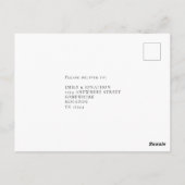 ボホパンパスグラスファンウェディングRSVPポストカード ポストカード (裏面)