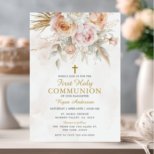 ボホパンパスグラスファースト聖餐式 招待状