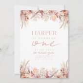 ボホパンパスグラスファースト誕生日パーティーの招待 招待状 (正面)