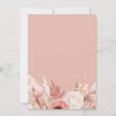 ボホパンパスグラスファースト誕生日パーティーの招待 招待状 (裏面)