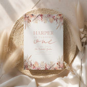 ボホパンパスグラスファースト誕生日パーティーの招待 招待状