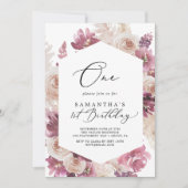 ボホパンパスグラスファースト誕生日パーティー 招待状 (正面)