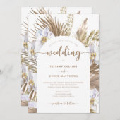 ボホパンパスグラスフォトアーチ結婚式招待状 招待状 (正面/裏面)