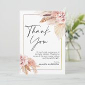 ボホパンパスグラスフレームベビーシャワーサンキューカード 招待状 (スタンド正面)