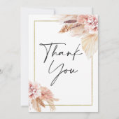 ボホパンパスグラスフレームベビーシャワーサンキューカード 招待状 (裏面)