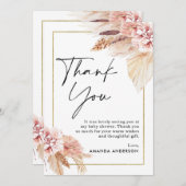 ボホパンパスグラスフレームベビーシャワーサンキューカード 招待状 (正面/裏面)