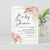 ボホパンパスグラスフレームベビーシャワー招待状 招待状 (スタンド正面)
