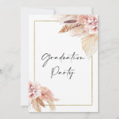 ボホパンパスグラスフレーム卒業パーティー 招待状 (裏面)