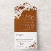 ボホパンパスグラスフローラテラコッタ結婚秋 オールインワン招待状 (内側)