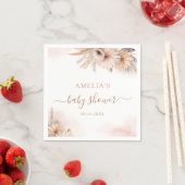 ボホパンパスグラスフローラデザートガールベビーシャワー スタンダードカクテルナプキン (インサイチュ)