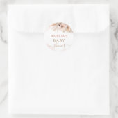 ボホパンパスグラスフローラデザートガールベビーシャワー ラウンドシール (バッグ)