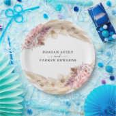 ボホパンパスグラスフローラパープル結婚ズ ペーパープレート (パーティー)