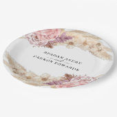 ボホパンパスグラスフローラパープル結婚ズ ペーパープレート (アングル)