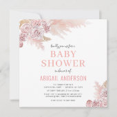 ボホパンパスグラスフローラベビーシャワー招待状 (正面)