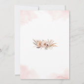 ボホパンパスグラスフローラ砂漠こんにちは赤ちゃんシャワー 招待状 (裏面)