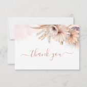 ボホパンパスグラスフローラ砂漠赤ちゃんシャワー サンキューカード (正面)