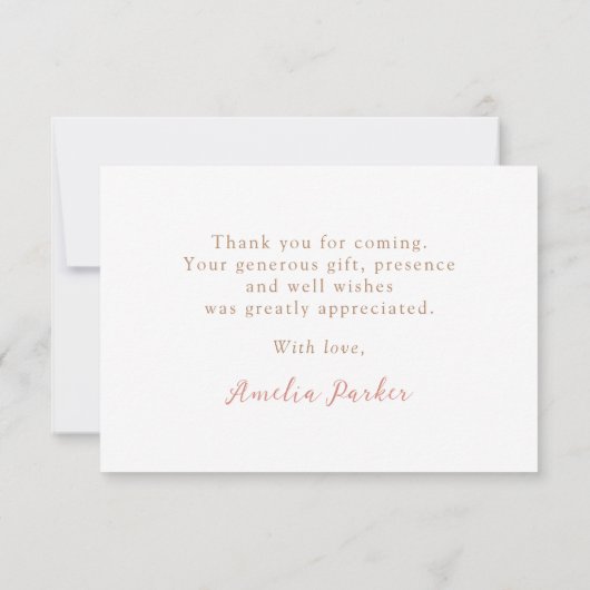 ボホパンパスグラスフローラ砂漠赤ちゃんシャワー サンキューカード (裏面)