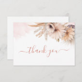 ボホパンパスグラスフローラ砂漠赤ちゃんシャワー サンキューカード (正面/裏面)